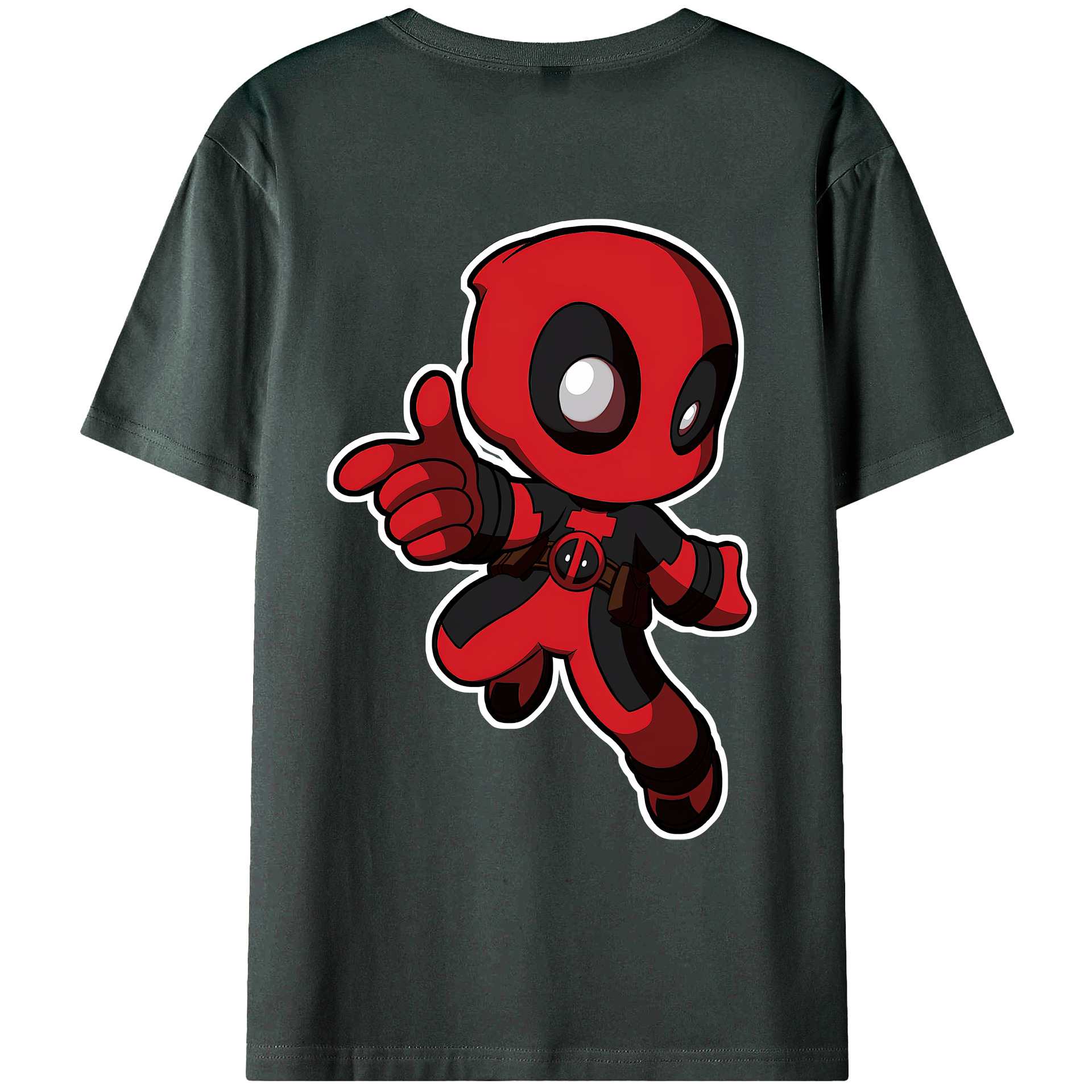 （画像用） Deadpool デッドプール 綿100％ メンズ半袖Tシャツ（バックプリント） 通気性
